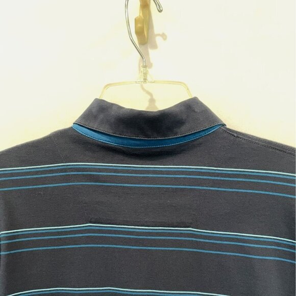 Ashworth EZ Tech Hi Def Men's 3-Button Striped Golf Polo Shirt Size XXL in Black - Picture 9 of 14